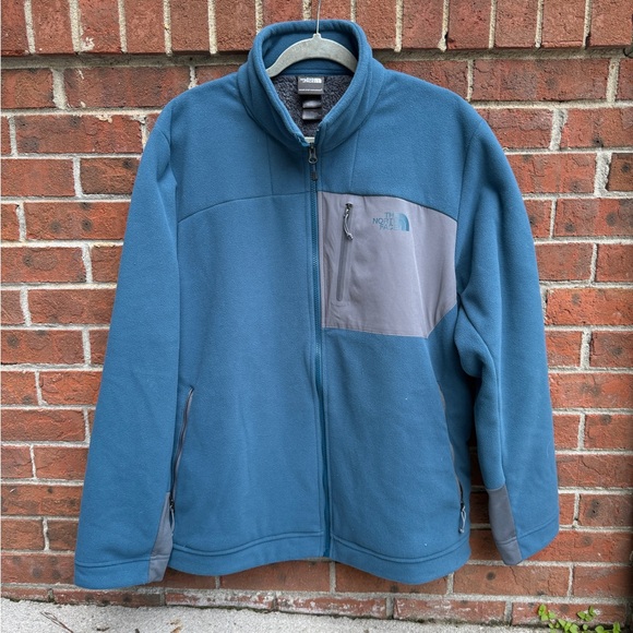 The North Face Blue Fleece Sherpa Lined Zip Up Jacket Size XL Men’s